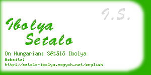 ibolya setalo business card
