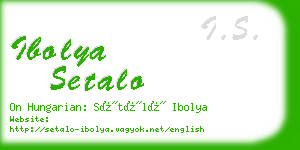 ibolya setalo business card
